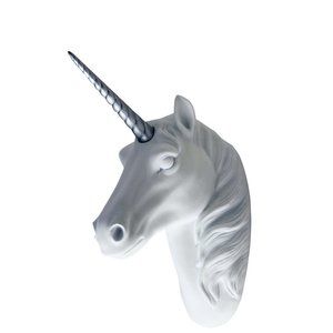 Animal Head Wall Decor White Faux Furry/felt/velvety Resin Unicorn Head Wall🤪